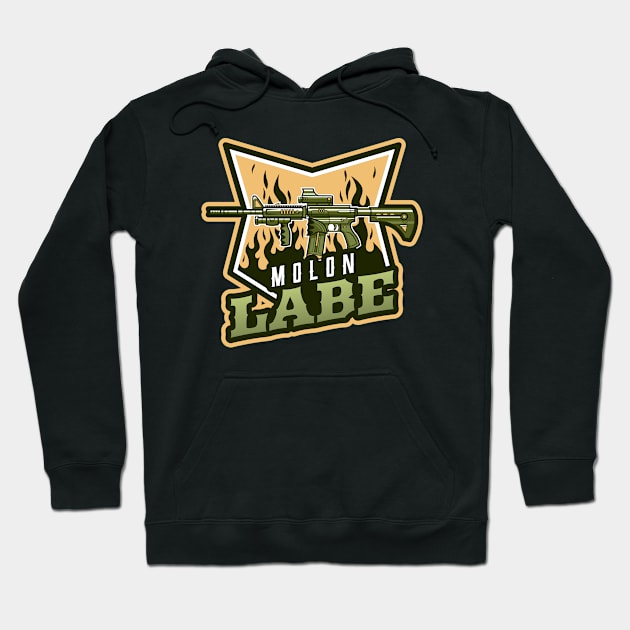 Rifle | Molon Labe Hoodie by Mega Tee Store